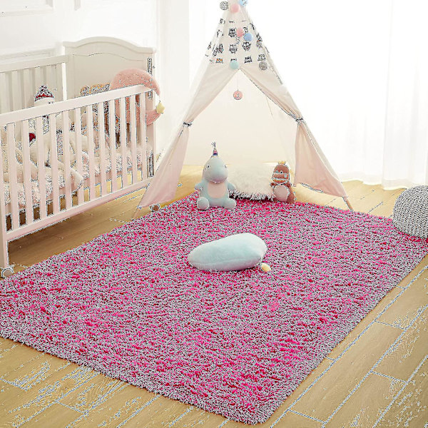 Knfe Soft Fluffy Area Mattor För Sovrum Barnrum Plysch Shaggy Nursery Matta Furry Throw Mattor För Pojkar Gi-4 * 5,2 Feet-hot Pink
