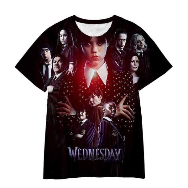 2023 sommar ny onsdag Addams 3DT T-shirt pojkar och flickor 100cm