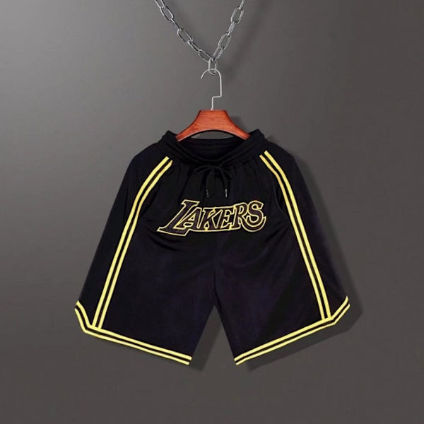 Sommarstretch Bekväma LAKERS Casual Shorts med mid midja Black L