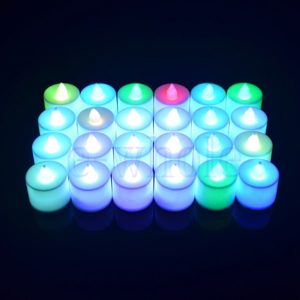 1PC Färgglada te ljus LED-ljus Realistiskt batteri flamfritt