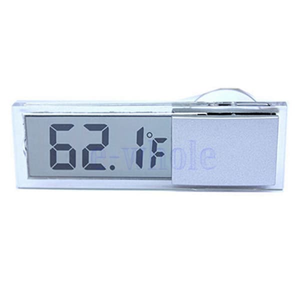 Car Home Transparent LCD Digital Thermometer Suction Temperature