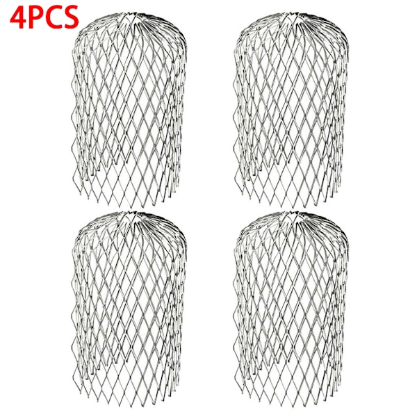 4 Metal Gutter Leaf Debris Trap Guard Drain Pipe Cover Downpipe