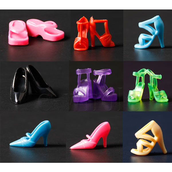 40PCS 20 Par Diffirent High Heel Shoes för 290mm Barbie Doll