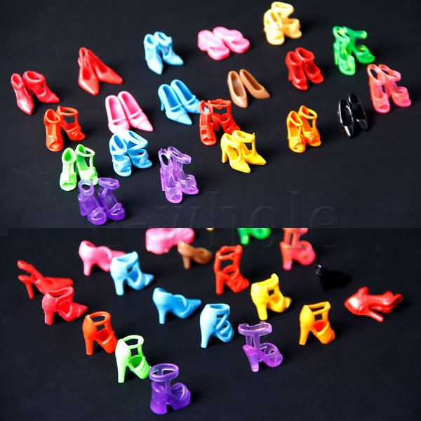 40PCS 20 Par Diffirent High Heel Shoes för 290mm Barbie Doll