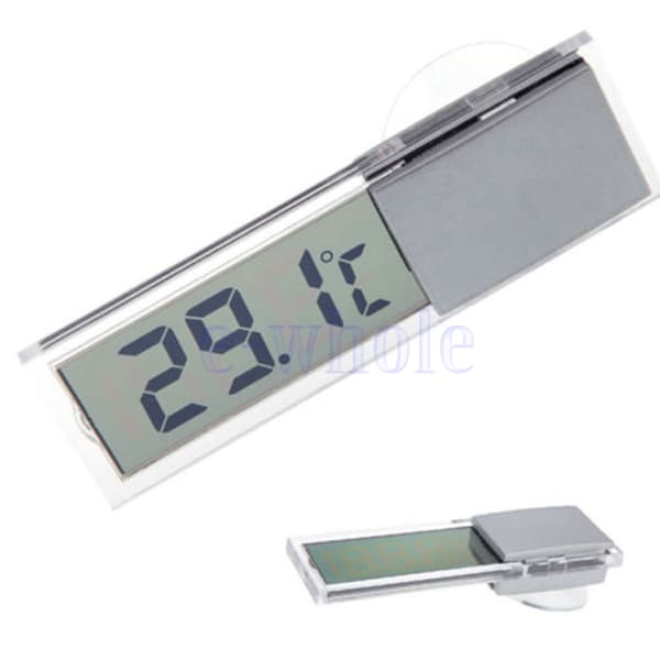 Car Home Transparent LCD Digital Thermometer Suction Temperature
