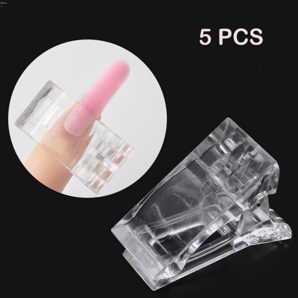 5st Nail Tips Clips Transparent Poly Gel Extension Builder