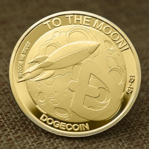 1 pc Gold Dogecoin Coins Commemorative Collectors Gold Plated