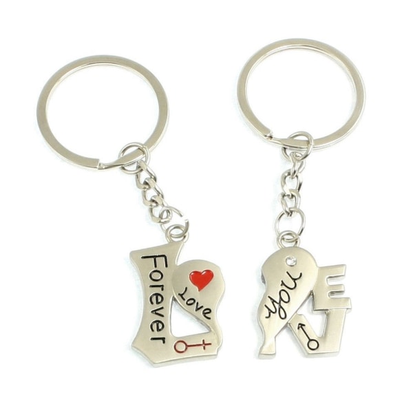 1 par älskare par nyckelringar älskar dig för alltid hjärta ord