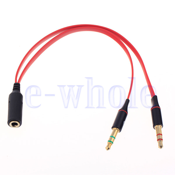Audio Y splitter 1 Jack Kvinna till 2 Man 3,5mm Cable Red