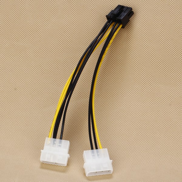 Dual Molex LP4 4 PIN-kod till 8 Pin PCI-E Express Converter