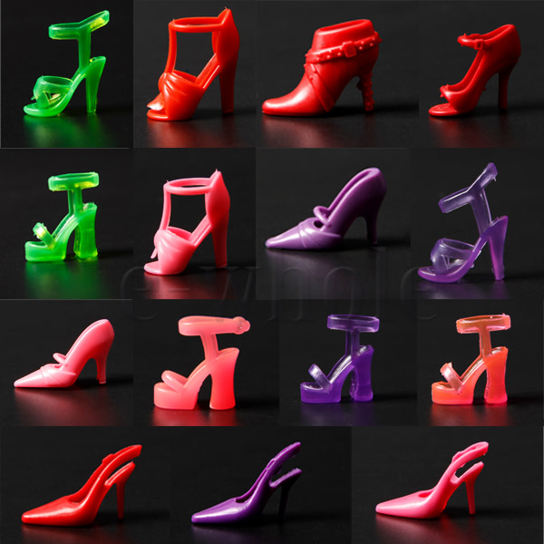 Mix 80pcs 40 par olika högklackade skor för barbie docka
