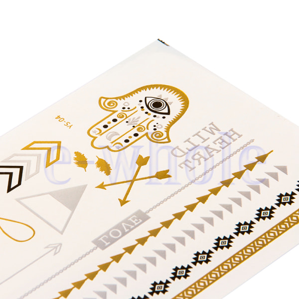 Temporary Tattoos Stickers Flash Tattoo Gold Silver YS-04