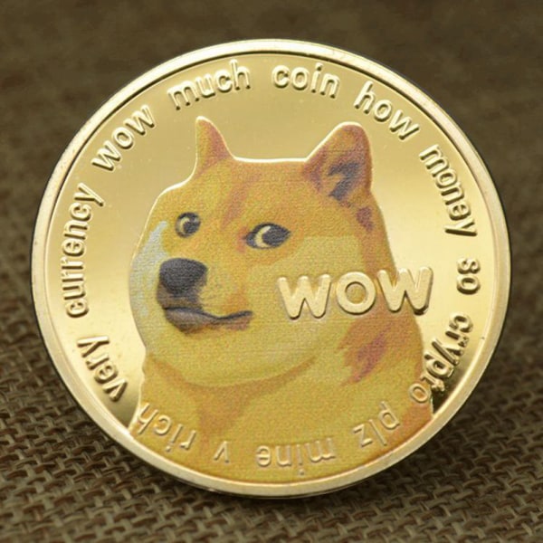 1 pc Gold Dogecoin Coins Commemorative Collectors Gold Plated