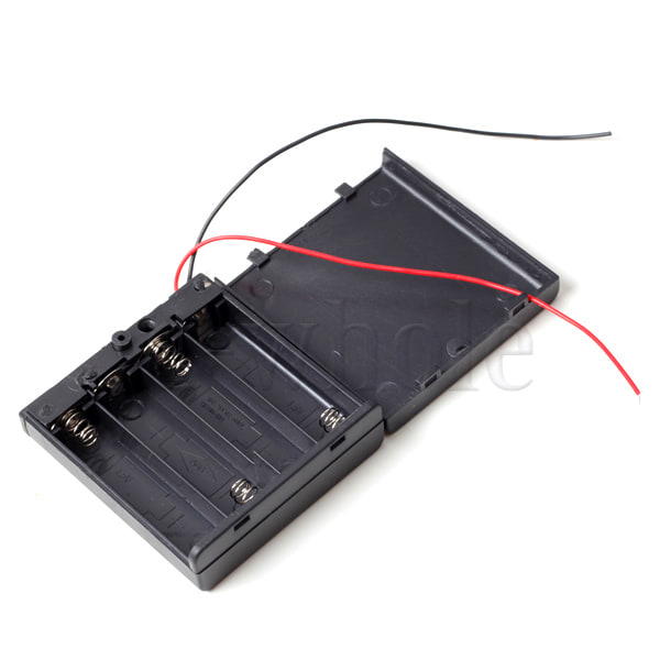 1pc 4xaa 6V Batterihållare Box Case Wire Pre Lodder för DIY