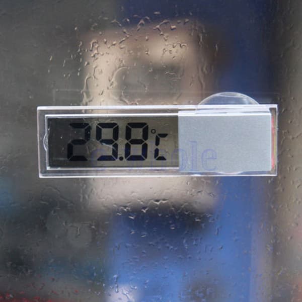 Car Home Transparent LCD Digital Thermometer Suction Temperature