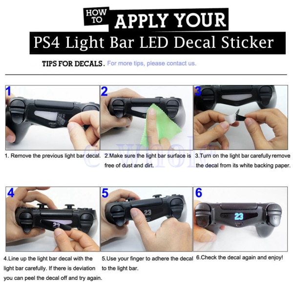 40PCS LED Light Bar Cover Decal Skin Sticker för PlayStation 4