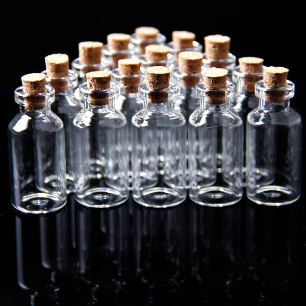 20st 5 ml Fancy Tom Glass Bottle Wishing Vials 40x18mm