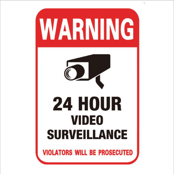 CCTV Larmövervakning Säkerhetskamera Video Klistermärke Varning