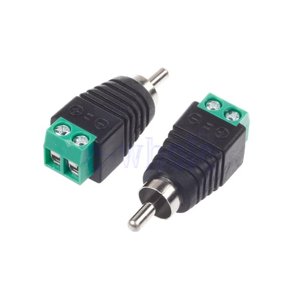 Phono-högtalarkabel till Audio-han-RCA-adapterkontakt