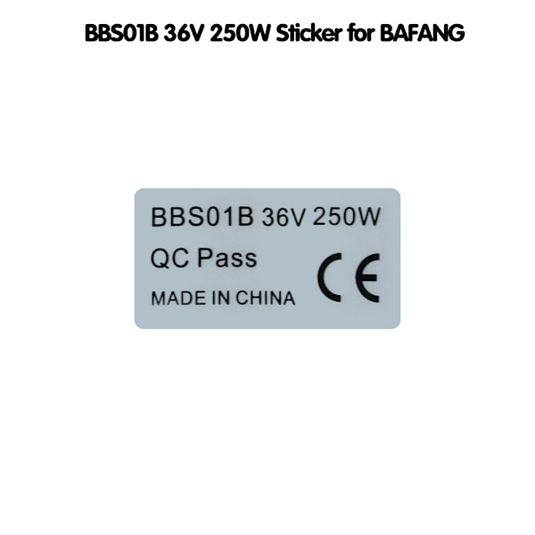 2 * BBS01B Motor Sticker 36V 250W CE-etikett för Bafang Mid