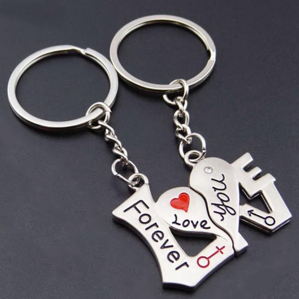 1 par älskare par nyckelringar älskar dig för alltid hjärta ord