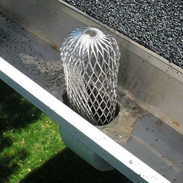4 Metal Gutter Leaf Debris Trap Guard Drain Pipe Cover Downpipe