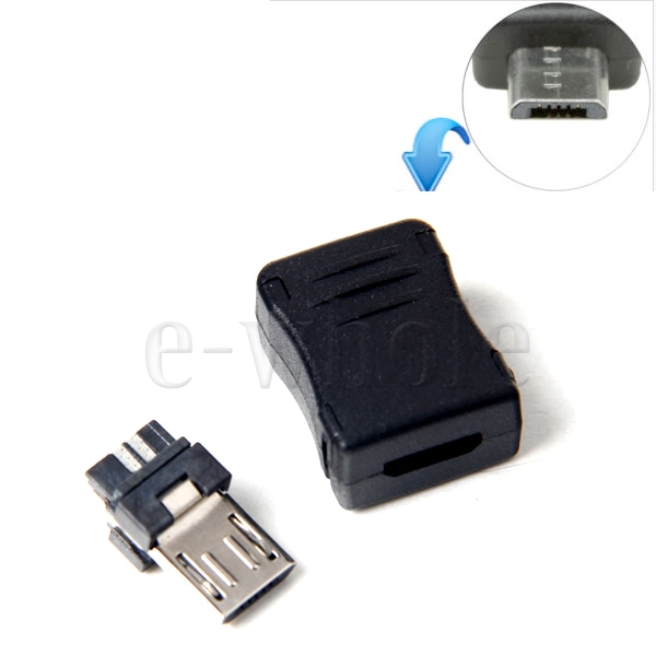 10st Micro USB 5-stifts T-port hankontaktuttag plast
