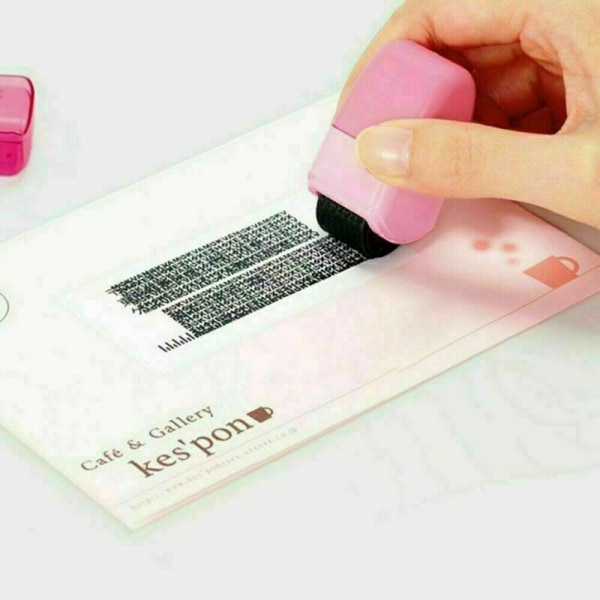 Pink Identity Theft Protection Roller Stamp Privacy Confidential