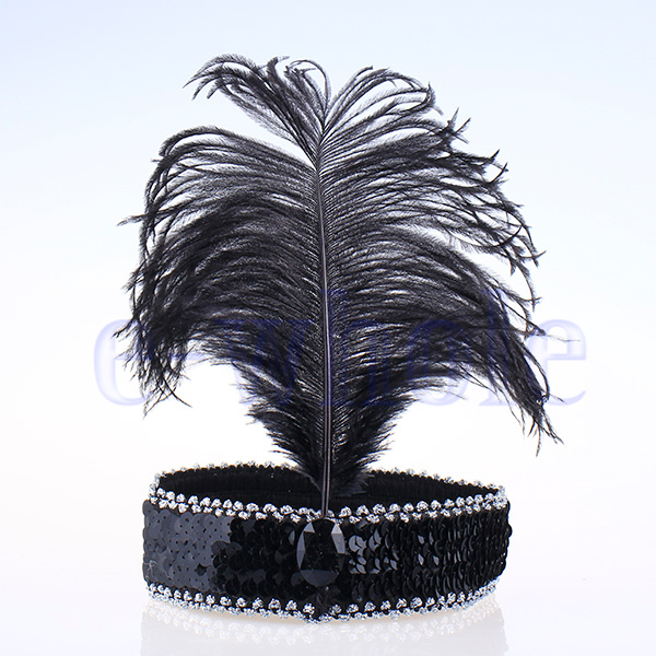 Feather Headband Flapper Sequin Charleston Dress Costume
