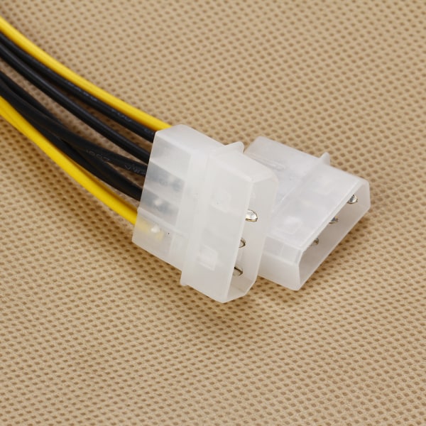 Dual Molex LP4 4 PIN-kod till 8 Pin PCI-E Express Converter