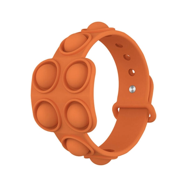 Orange Simple Dimple Finger Bubble Fidget Bracelet Portable