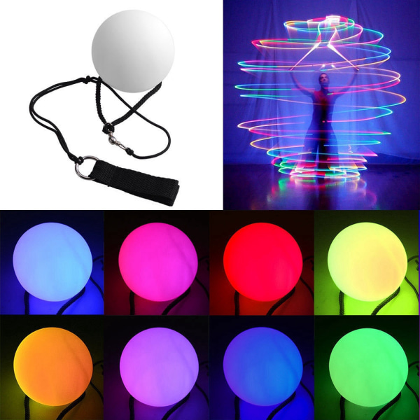 7 färger POI LED-kastade bollar tänds för professionell mage