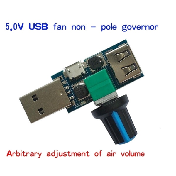 4V-12V USB-fläkt steglös regulator USB-fläkthastighetsregulator