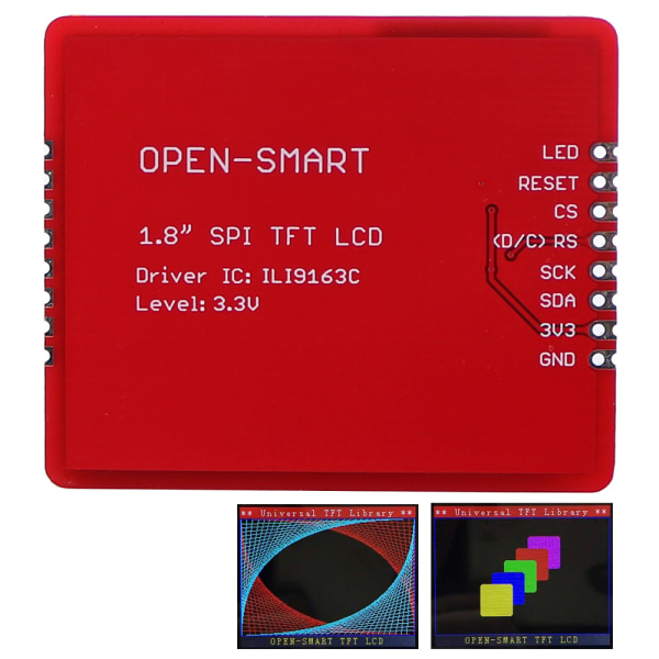 3.3V 1,8 "Spi TFT LCD-skärmträddskortsmodul för Arduino