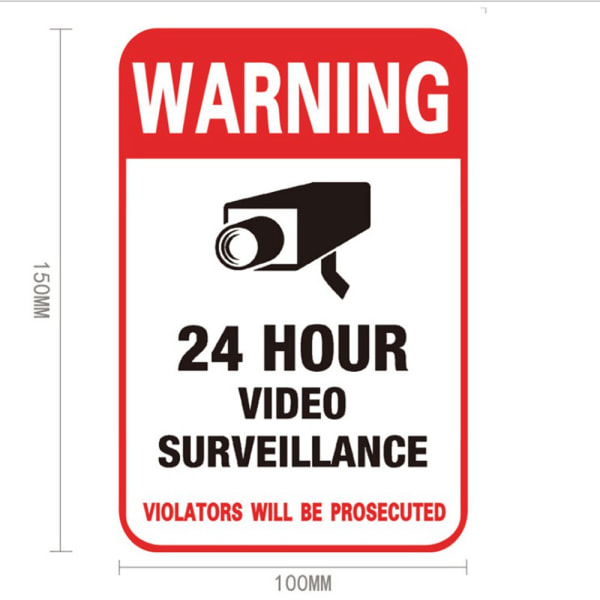 CCTV Larmövervakning Säkerhetskamera Video Klistermärke Varning