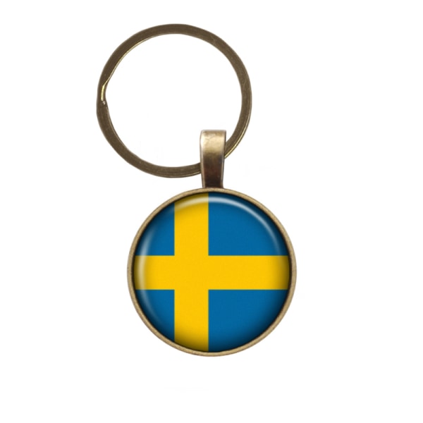 Sverige Svenska Flaggan Swedish Flag Nyckelring