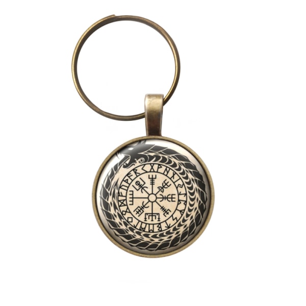Vägvisare, Vegvísir, Viking Kompass, Viking Symbol, Vegvisir, Nordisk Mytologi Nyckelring