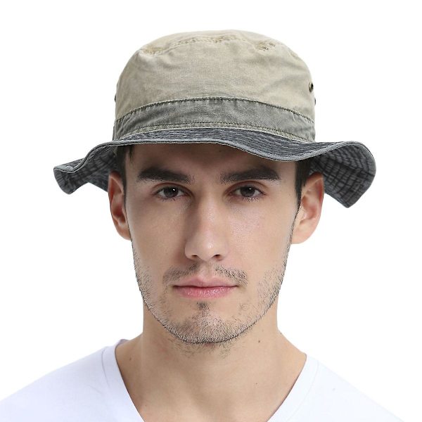 Miesten Bucket Hatit Bob Kesä Panama Ulkoilma Kalastus Laaja Reuna Hattu Auringonsuojaus Lippis Metsästys Miehille Puuvilla Green 59-60cm
