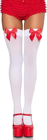 Sløjfe-dekoreret over-knee strømper, one size fits all.