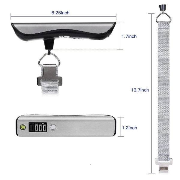Bærbar minikoffert Scad-skjerm 50 kg/lb digital for reiseveske Hengende vekter