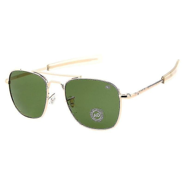 Ilmailun aurinkolasit Miesten Naiset 2023 Vintage Brand Designer American Army Military Optical Ao Aurinkolasit Oculos De Sol Masculino Junmai gold-green
