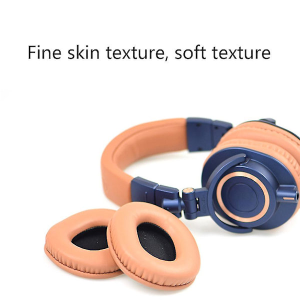 Elastiska Öronkuddar, Huvudbandsskydd för Audio Technica Ath M50x M50/m40x Hörlurar A pair of black earmuffs