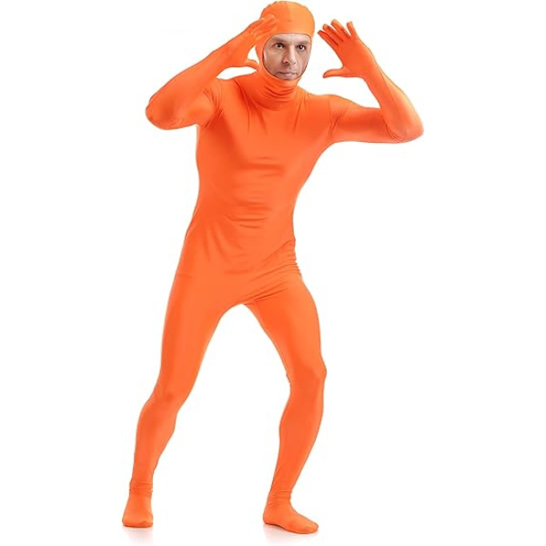 Bodysuit med bart ansigt til voksne, elastisk jule-rollespilsbodysuit sæt (170CM)