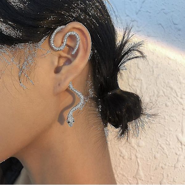 Enkle Retro Øredobber Slangeformet Personlige Øredobber Uten Pierced Ører 2stk Gold