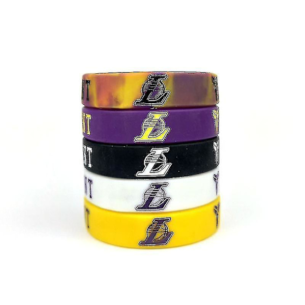 Silikonarmbånd Kobe Lakers Nr. 24 Armbåndskolleksjon Sportsarmbånd Nba Basketballstjerne Souvenir 5stk