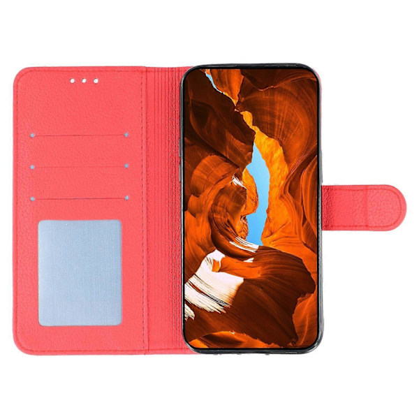 Skal till Motorola Edge 60 Fusion 5G Fjäderavtryck PU Läder Plånbok Mobilskal - Röd Red