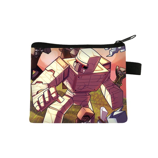 Minecraft Mini Myntpung — Bærbar Kortholder i Polyester for Studenter 13.5*11cm.28