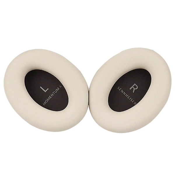 1 par silikon hörlurar för Sennheiser MOMENTUM 4 trådlösa Bluetooth hörlurar mjuk kudde-beige