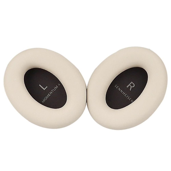 1 pari silikoni korvatyyny Sennheiser MOMENTUM 4 langattomalle Bluetooth kuulokkeelle pehmeä pehmuste-beige Beige Style D