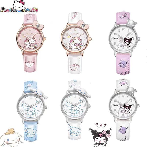 Vandtæt kvalitetsur til studerende med et kreativt design. Cinnamoroll White
